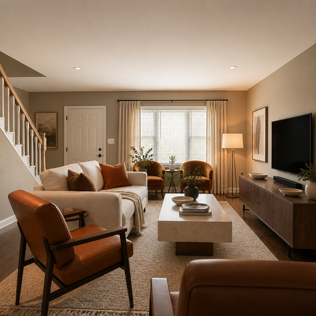 Sala de estar · Apartamento para locação — Depois